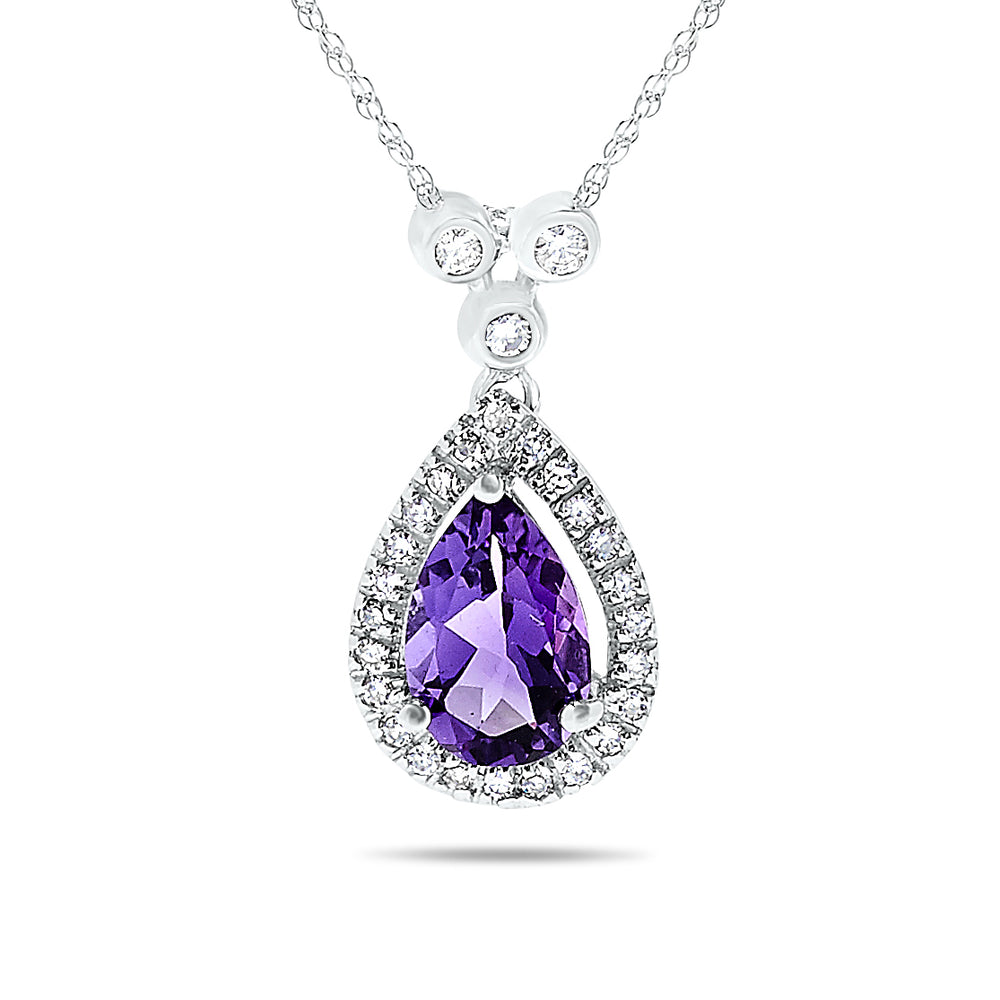 10k White Gold Amethyst Necklace/Pendants