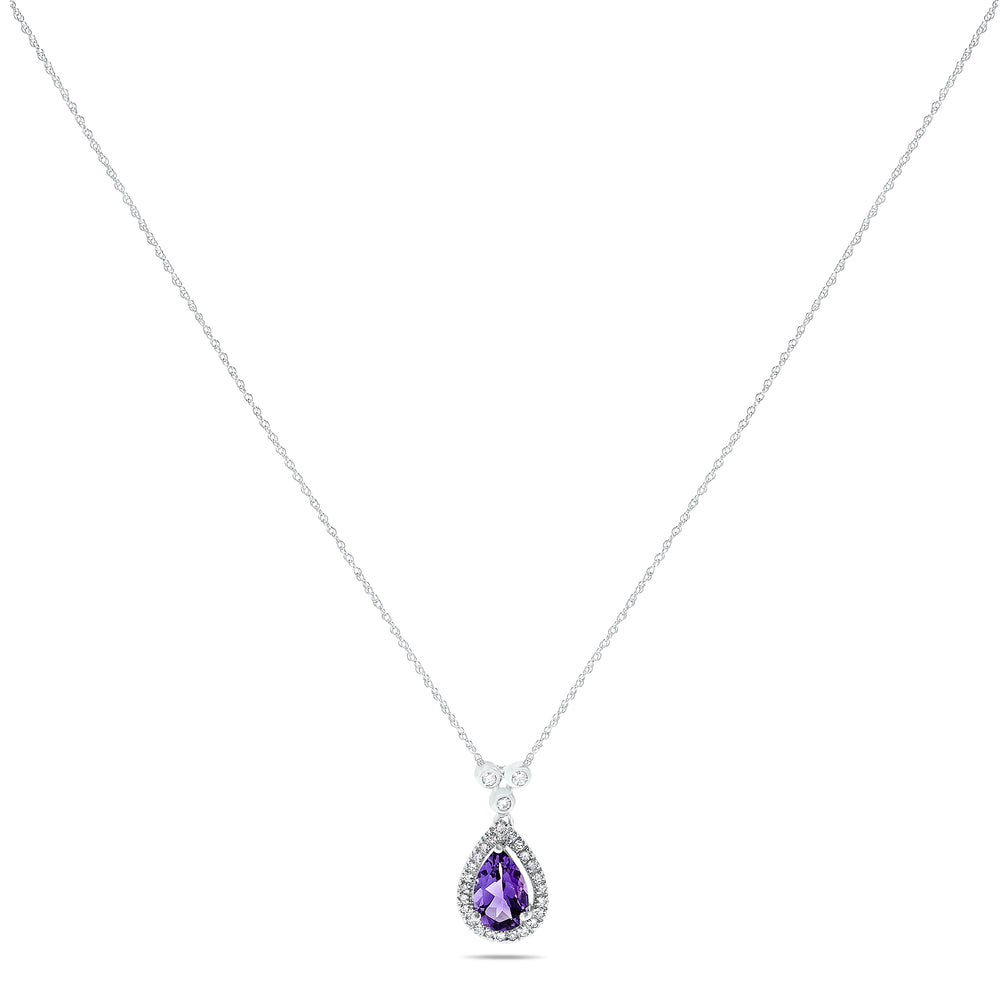 10k White Gold Amethyst Necklace/Pendants